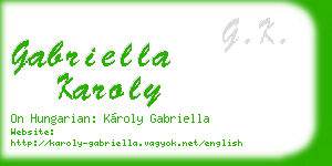 gabriella karoly business card